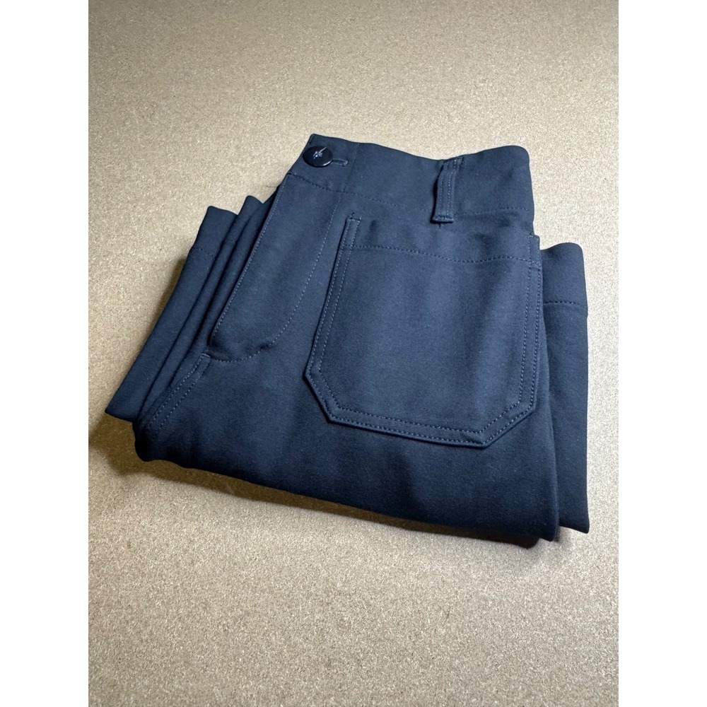 Maeve Anthropologie The Colette Wide Leg Cropped Pants Black 27 High Rise Ponte
